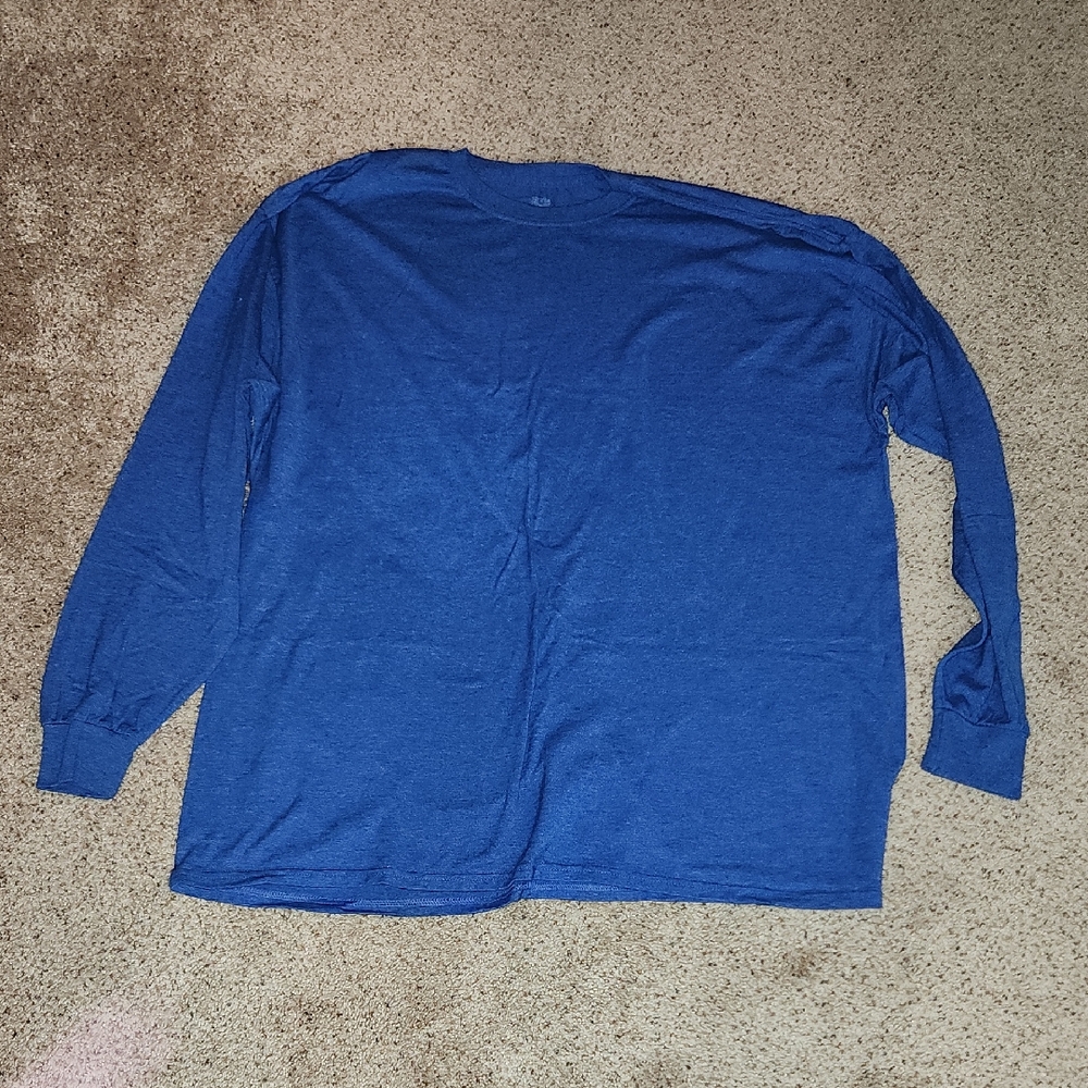 Fruit of the Loom Men's Size XXL Blue Crew Neck Shirt